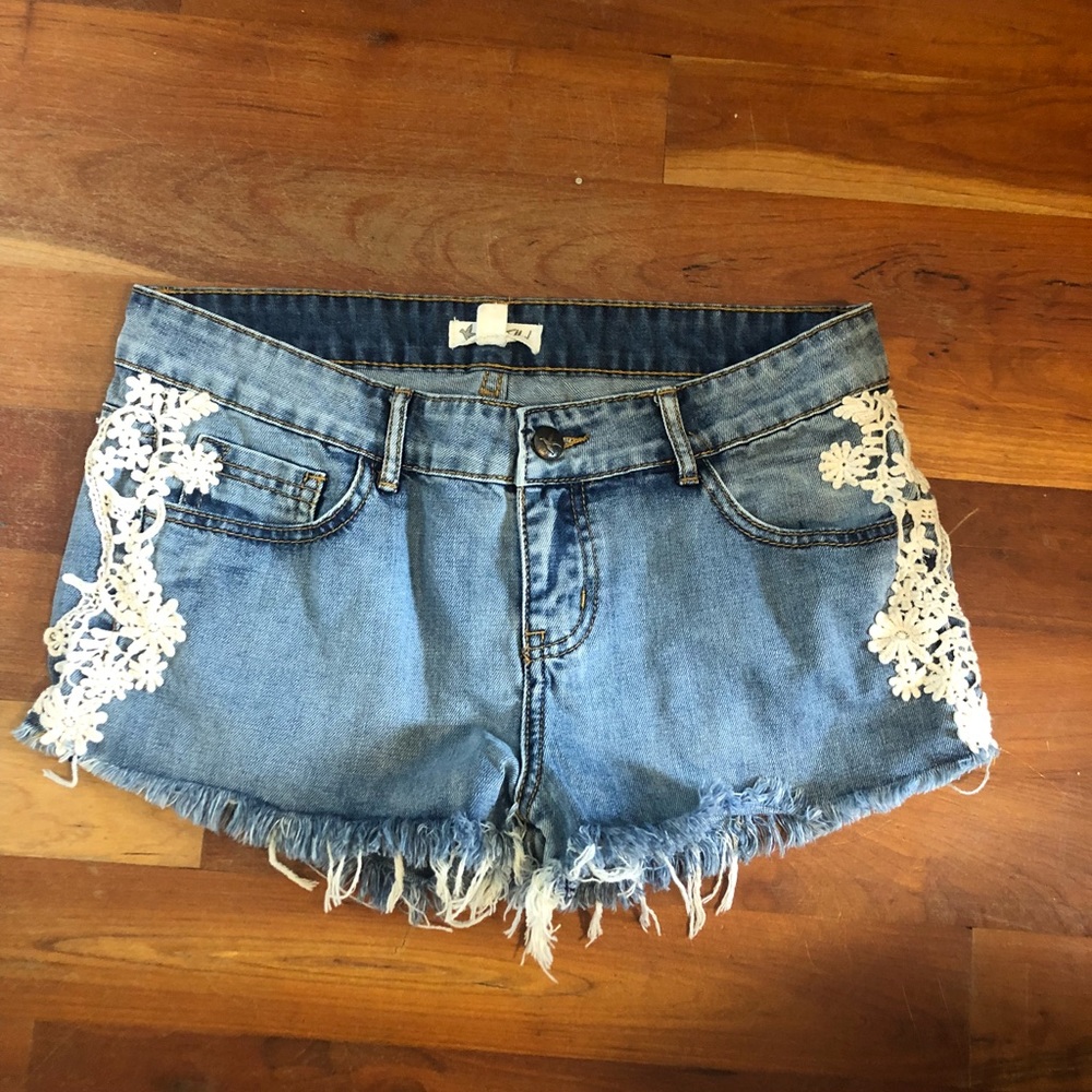Denim crochet size shorts